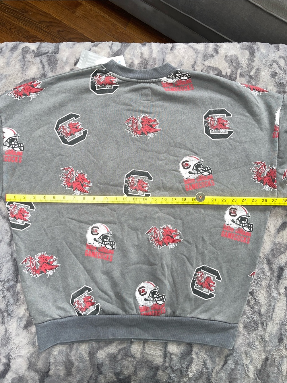 Game day Couture Gray South Carolina Gamecocks Allover Print Crewneck Sweatshirt - Picture 7 of 8